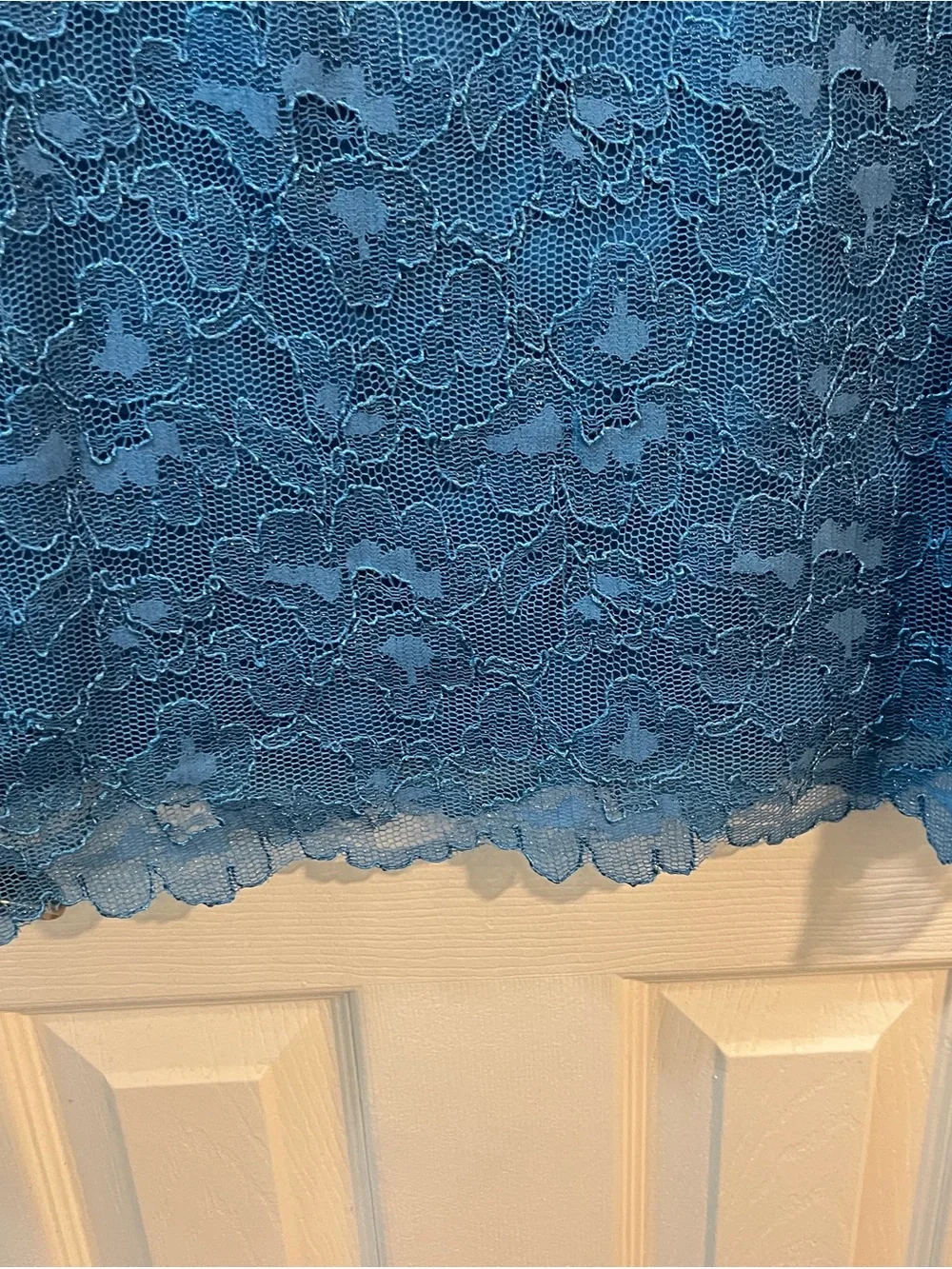 JM Collection New Chic Teal Lace Lined Sleeveless Shell Top Size XL - Picture 5 of 7